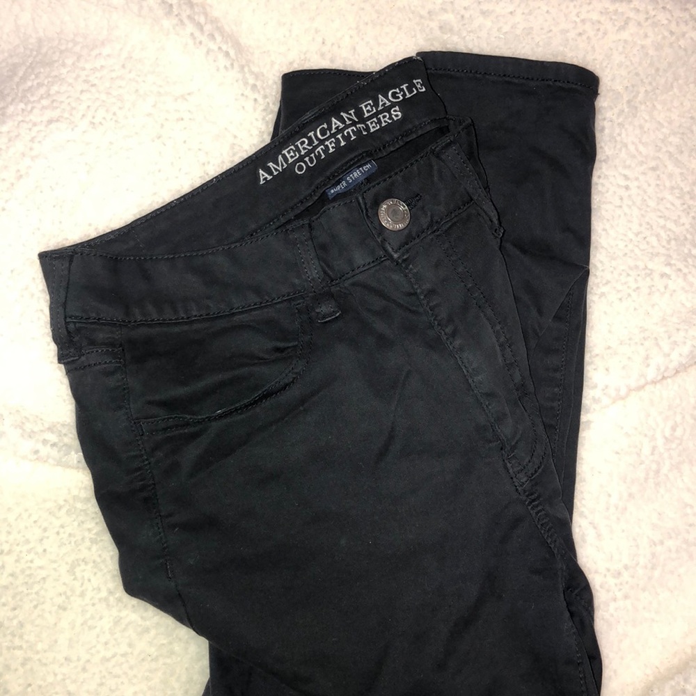 American Eagle Black Pants: Super Stretch